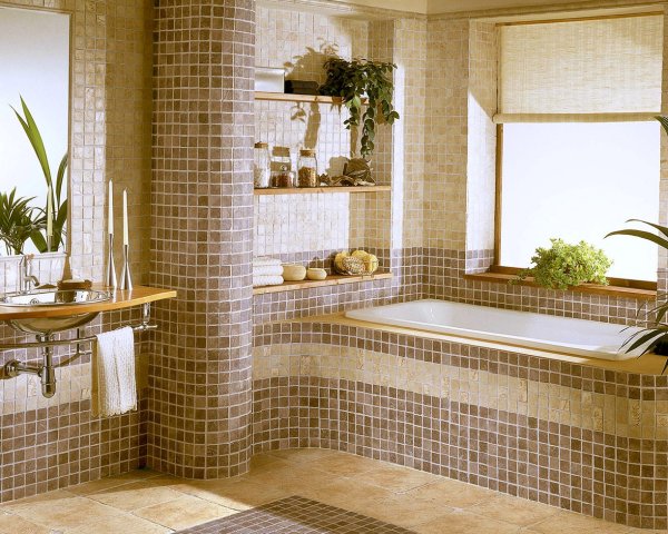 Мозаичная плитка — практичность и стиль ванной комнаты